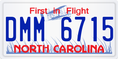 NC license plate DMM6715