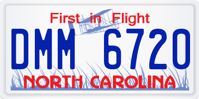 NC license plate DMM6720