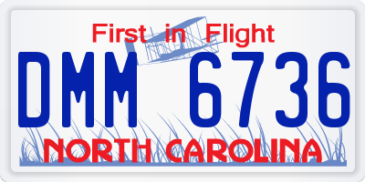 NC license plate DMM6736