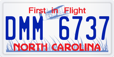 NC license plate DMM6737
