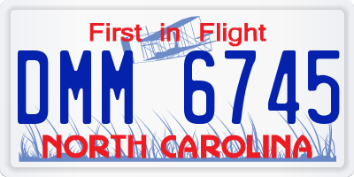 NC license plate DMM6745