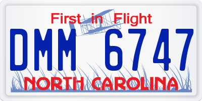 NC license plate DMM6747