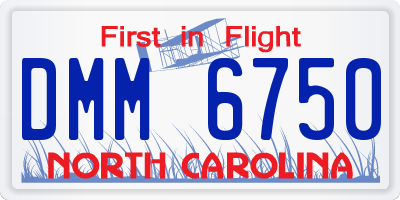 NC license plate DMM6750