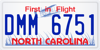 NC license plate DMM6751
