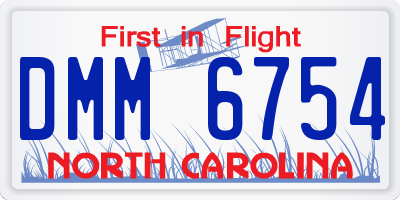 NC license plate DMM6754