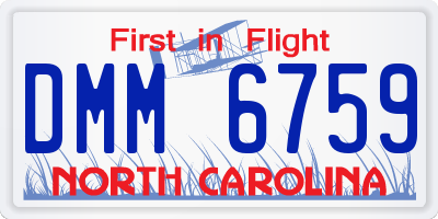 NC license plate DMM6759