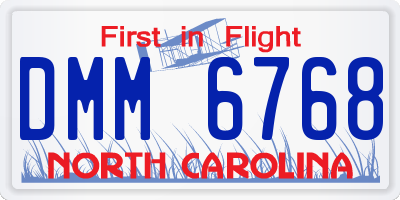 NC license plate DMM6768
