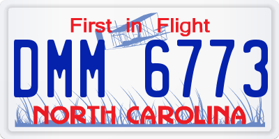 NC license plate DMM6773