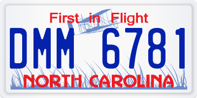 NC license plate DMM6781
