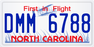 NC license plate DMM6788