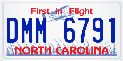 NC license plate DMM6791