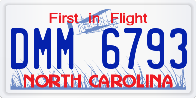NC license plate DMM6793