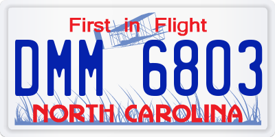 NC license plate DMM6803