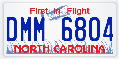 NC license plate DMM6804