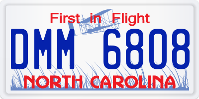 NC license plate DMM6808