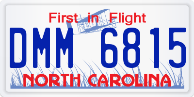 NC license plate DMM6815