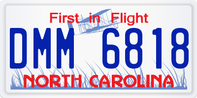 NC license plate DMM6818