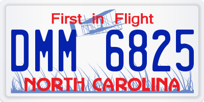 NC license plate DMM6825