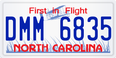 NC license plate DMM6835