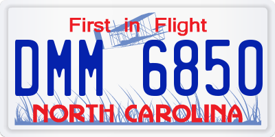 NC license plate DMM6850