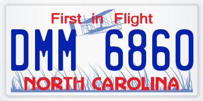 NC license plate DMM6860