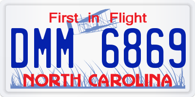 NC license plate DMM6869