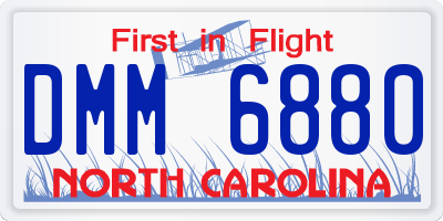NC license plate DMM6880