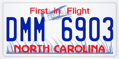 NC license plate DMM6903