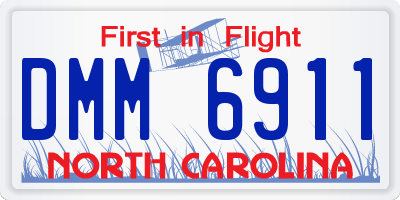 NC license plate DMM6911