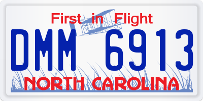 NC license plate DMM6913