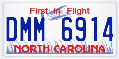 NC license plate DMM6914