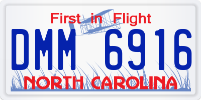 NC license plate DMM6916