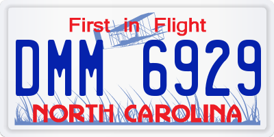 NC license plate DMM6929
