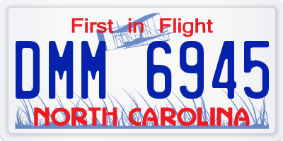 NC license plate DMM6945