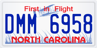 NC license plate DMM6958