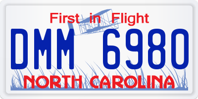 NC license plate DMM6980