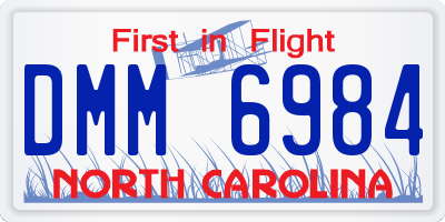 NC license plate DMM6984