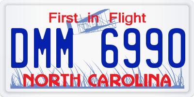 NC license plate DMM6990