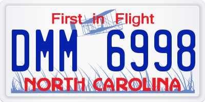NC license plate DMM6998