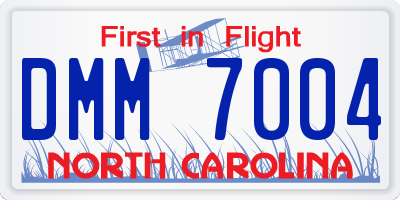 NC license plate DMM7004