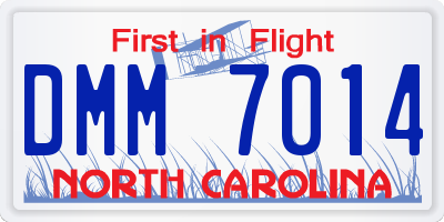 NC license plate DMM7014