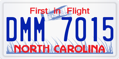 NC license plate DMM7015