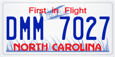 NC license plate DMM7027