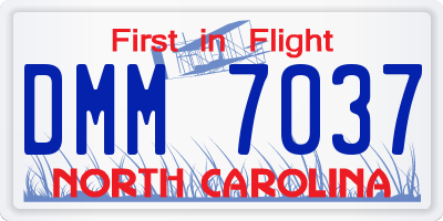 NC license plate DMM7037