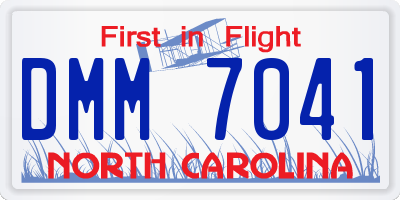 NC license plate DMM7041