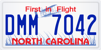 NC license plate DMM7042