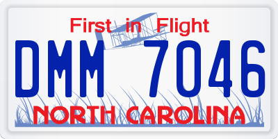 NC license plate DMM7046