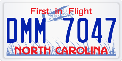 NC license plate DMM7047