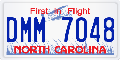 NC license plate DMM7048