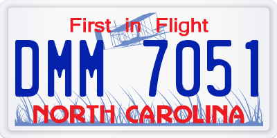 NC license plate DMM7051